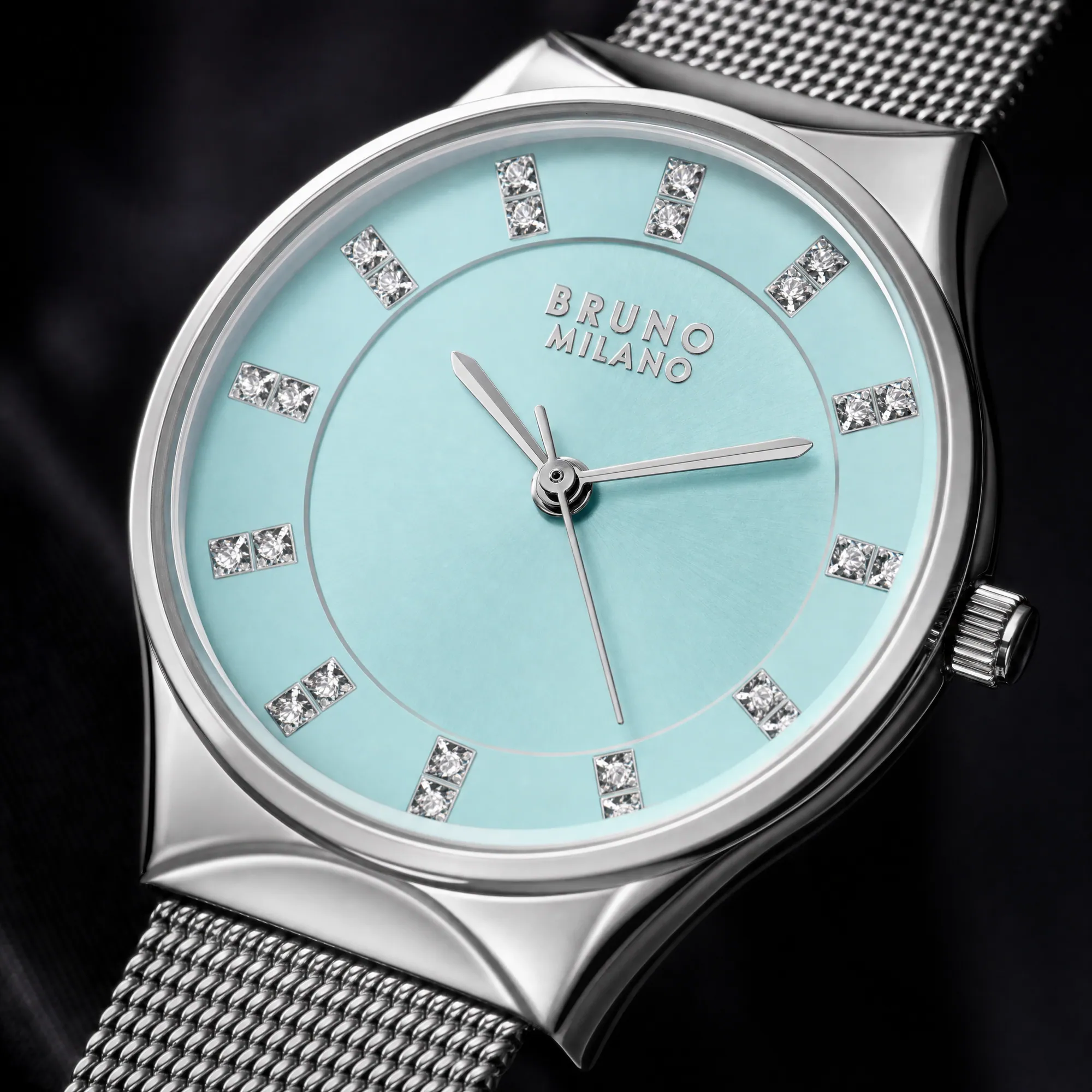 Bruno Milano watch with a diamond dial, made by Helium
