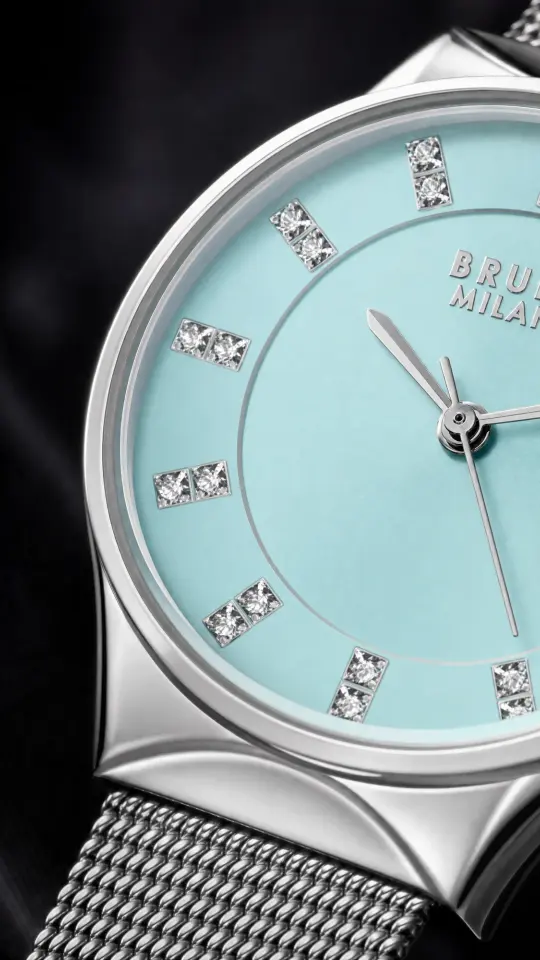 Bruno Milano watch dial close-up made by Helium
